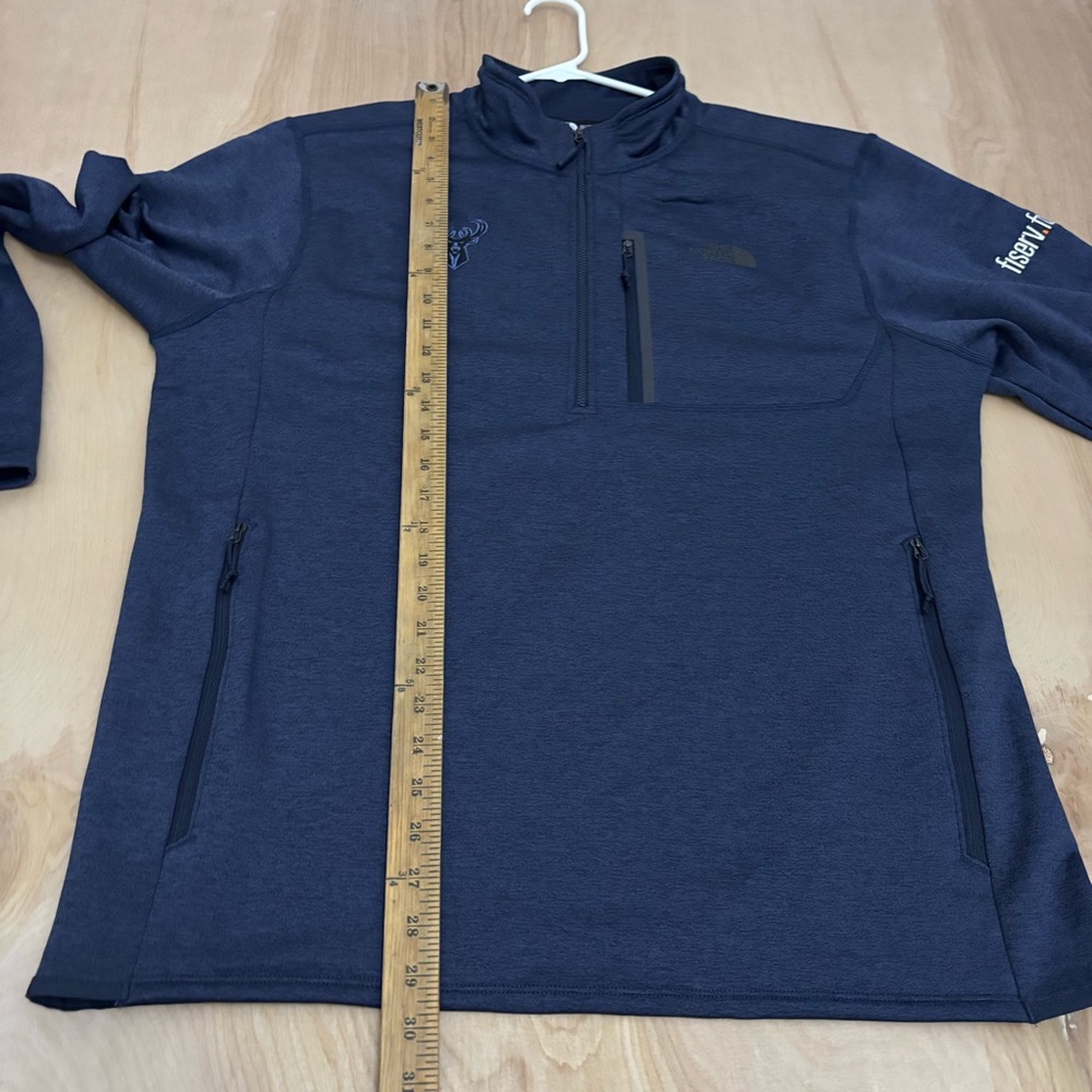 The North Face Milwaukee Bucks Jacket Quarter Zip Fleece Skyline Men’s XL Fiserv - Picture 7 of 10